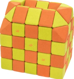 XXL Softbausteine, Jolly Heap Creative, magnetisch, groß, aus Schaumstoff, limette/orange, 100-teilig