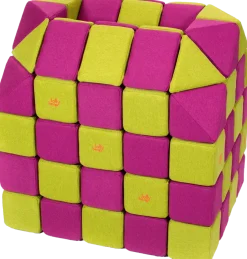 XXL Softbausteine, Jolly Heap Creative, magnetisch, groß, aus Schaumstoff, limette/violett, 100-teilig
