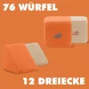 XXL Softbausteine, Jolly Heap Creative, magnetisch, groß, aus Schaumstoff, rot/violett, 100-teilig