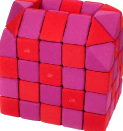 XXL Softbausteine, Jolly Heap Creative, magnetisch, groß, aus Schaumstoff, rot/violett, 100-teilig