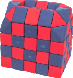 XXL Softbausteine, Jolly Heap Creative, magnetisch, groß, aus Schaumstoff, rot/blau, 100-teilig