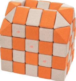 XXL Softbausteine, Jolly Heap Creative, magnetisch, groß, aus Schaumstoff, grau/orange, 100-teilig