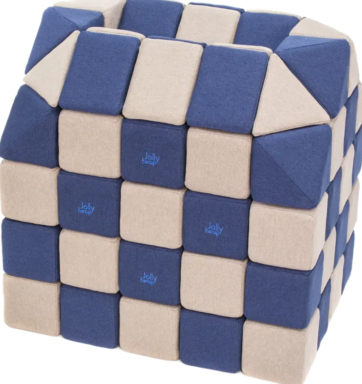 XXL Softbausteine, Jolly Heap Creative, magnetisch, groß, aus Schaumstoff, grau/blau, 100-teilig