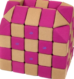XXL Softbausteine, Jolly Heap Creative, magnetisch, groß, aus Schaumstoff, hellbraun/violett, 100-teilig