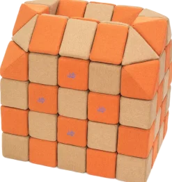 XXL Softbausteine, Jolly Heap Creative, magnetisch, groß, aus Schaumstoff, hellbraun/orange, 100-teilig