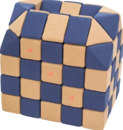 XXL Softbausteine, Jolly Heap Creative, magnetisch, groß, aus Schaumstoff, hellbraun/blau, 100-teilig