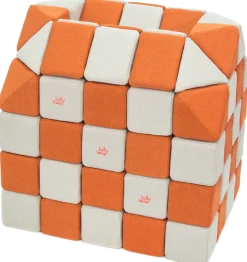 XXL Softbausteine, Jolly Heap Creative, magnetisch, groß, aus Schaumstoff, hellgrau/orange, 100-teilig