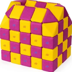 XXL Softbausteine, Jolly Heap Creative, magnetisch, groß, aus Schaumstoff, gelb/violett, 100-teilig