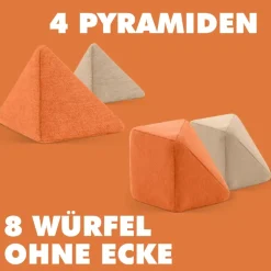 XXL Softbausteine, Jolly Heap Creative, magnetisch, groß, aus Schaumstoff, gelb/dunkelbraun, 100-teilig