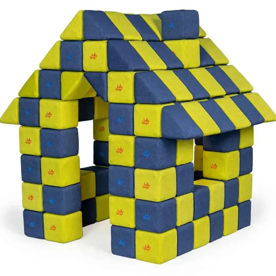 XXL Softbausteine, Jolly Heap Joy, magnetisch, groß, aus Schaumstoff, limette/blau, 150-teilig
