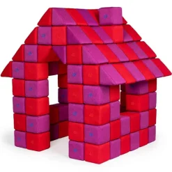 XXL Softbausteine, Jolly Heap Joy, magnetisch, groß, aus Schaumstoff, rot/violett, 150-teilig