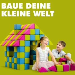 XXL Softbausteine, Jolly Heap Joy, magnetisch, groß, aus Schaumstoff, rot/türkis, 150-teilig
