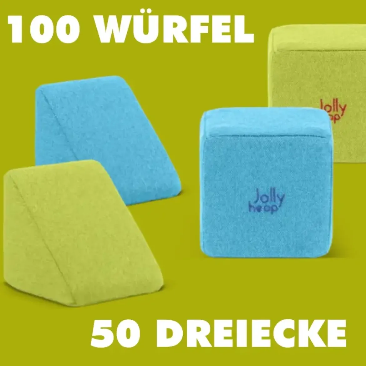 XXL Softbausteine, Jolly Heap Joy, magnetisch, groß, aus Schaumstoff, rot/türkis, 150-teilig