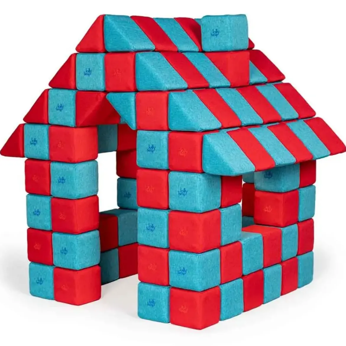 XXL Softbausteine, Jolly Heap Joy, magnetisch, groß, aus Schaumstoff, rot/türkis, 150-teilig