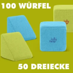 XXL Softbausteine, Jolly Heap Joy, magnetisch, groß, aus Schaumstoff, rot/orange, 150-teilig
