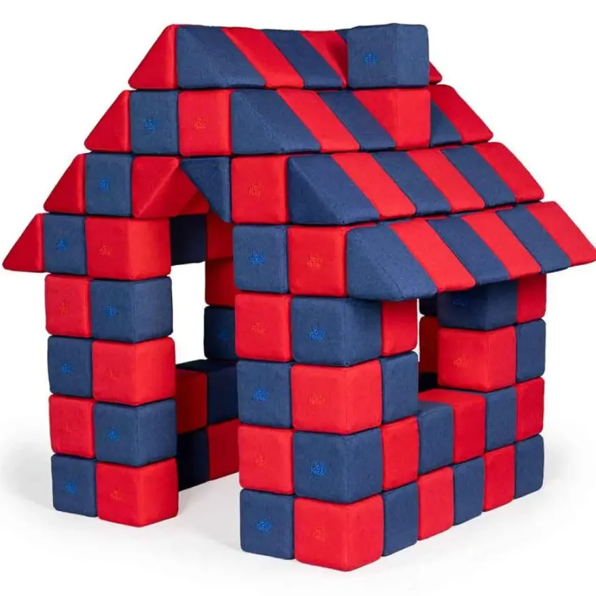 XXL Softbausteine, Jolly Heap Joy, magnetisch, groß, aus Schaumstoff, rot/blau, 150-teilig