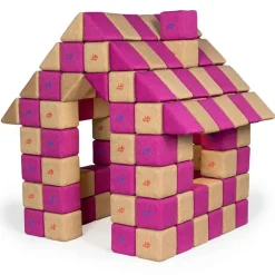 XXL Softbausteine, Jolly Heap Joy, magnetisch, groß, aus Schaumstoff, hellbraun/violett, 150-teilig