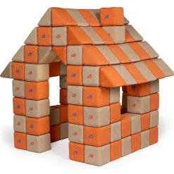 XXL Softbausteine, Jolly Heap Joy, magnetisch, groß, aus Schaumstoff, hellbraun/orange, 150-teilig