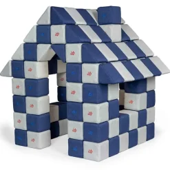 XXL Softbausteine, Jolly Heap Joy, magnetisch, groß, aus Schaumstoff, hellgrau/blau, 150-teilig