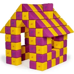 XXL Softbausteine, Jolly Heap Joy, magnetisch, groß, aus Schaumstoff, gelb/violett, 150-teilig