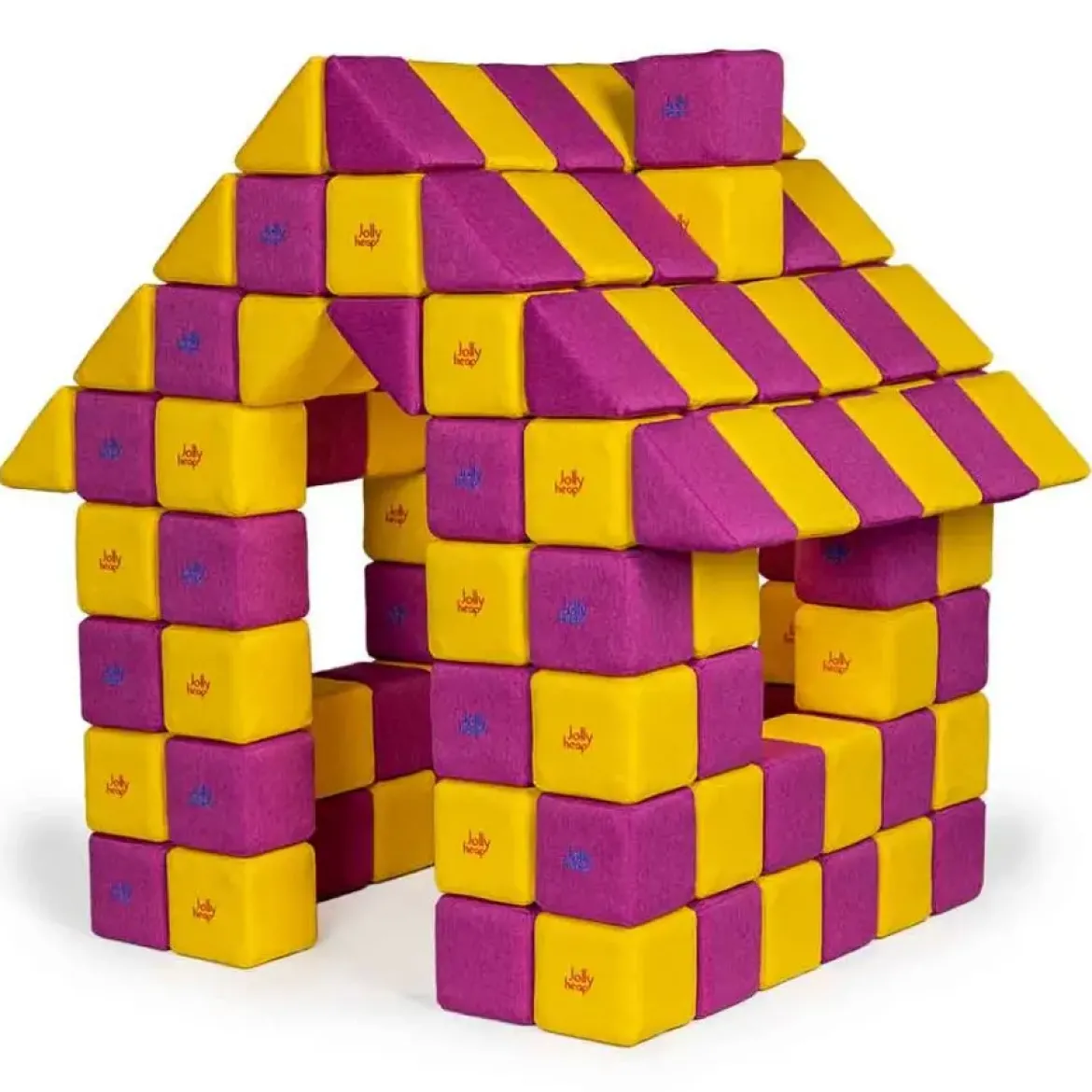 XXL Softbausteine, Jolly Heap Joy, magnetisch, groß, aus Schaumstoff, gelb/violett, 150-teilig