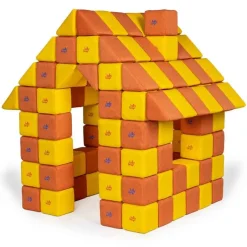 XXL Softbausteine, Jolly Heap Joy, magnetisch, groß, aus Schaumstoff, gelb/orange, 150-teilig