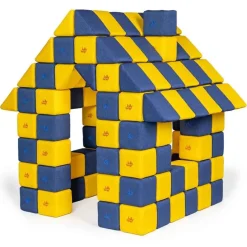 XXL Softbausteine, Jolly Heap Joy, magnetisch, groß, aus Schaumstoff, gelb/blau, 150-teilig