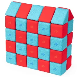 XXL Softbausteine, Jolly Heap Medium, magnetisch, groß, aus Schaumstoff, rot/türkis, 50-teilig