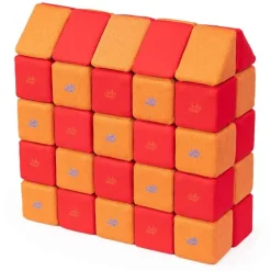 XXL Softbausteine, Jolly Heap Medium, magnetisch, groß, aus Schaumstoff, rot/orange, 50-teilig