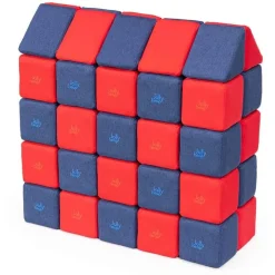 XXL Softbausteine, Jolly Heap Medium, magnetisch, groß, aus Schaumstoff, rot/blau, 50-teilig