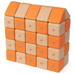 XXL Softbausteine, Jolly Heap Medium, magnetisch, groß, aus Schaumstoff, hellbraun/orange, 50-teilig