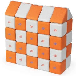 XXL Softbausteine, Jolly Heap Medium, magnetisch, groß, aus Schaumstoff, hellgrau/orange, 50-teilig