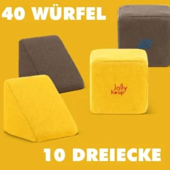 XXL Softbausteine, Jolly Heap Medium, magnetisch, groß, aus Schaumstoff, limette/violett, 50-teilig