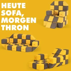 XXL Softbausteine, Jolly Heap Medium, magnetisch, groß, aus Schaumstoff, limette/dunkelgrau, 50-teilig