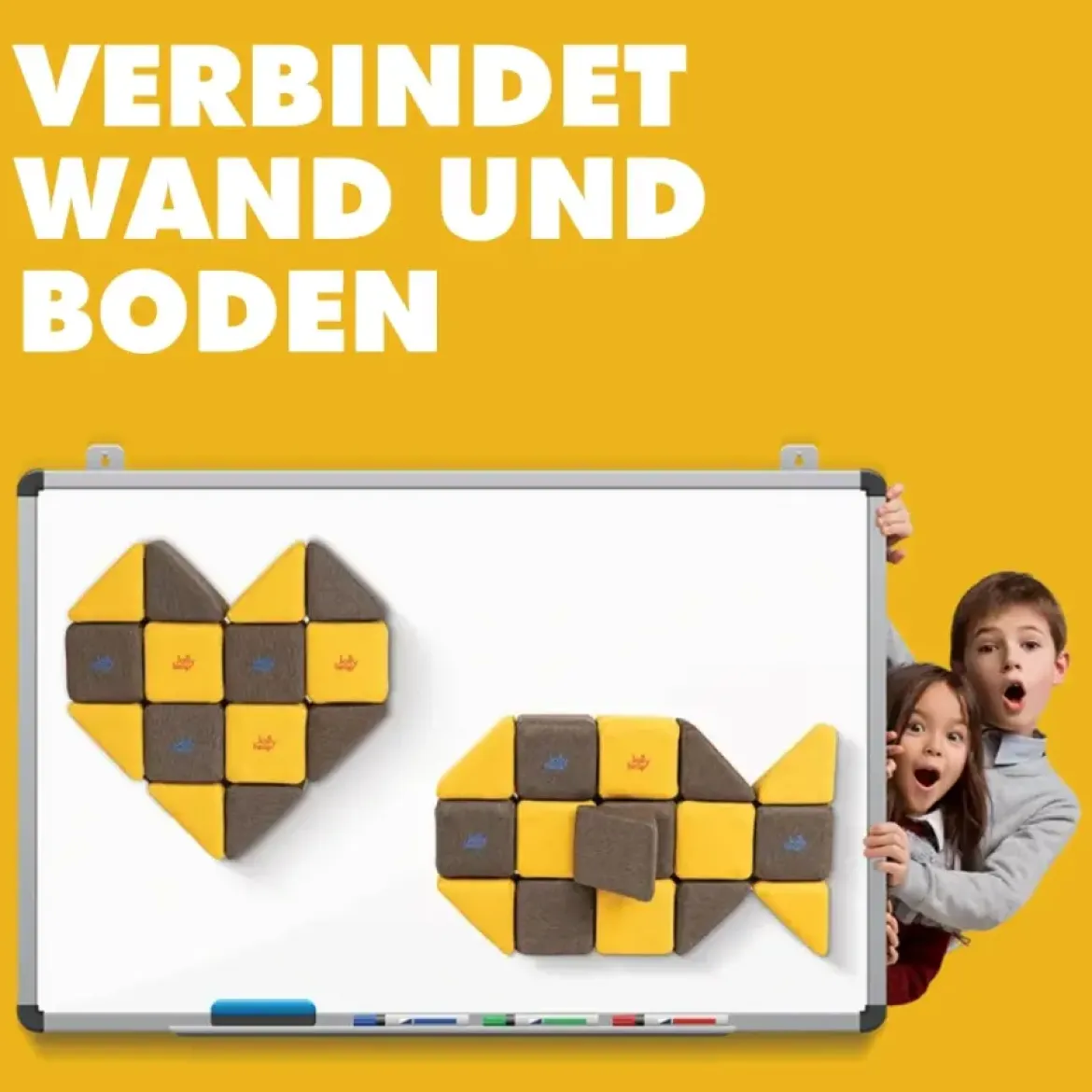 XXL Softbausteine, Jolly Heap Medium, magnetisch, groß, aus Schaumstoff, limette/dunkelgrau, 50-teilig