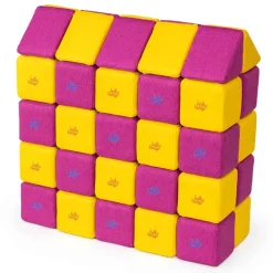 XXL Softbausteine, Jolly Heap Medium, magnetisch, groß, aus Schaumstoff, gelb/violett, 50-teilig