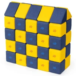 XXL Softbausteine, Jolly Heap Medium, magnetisch, groß, aus Schaumstoff, gelb/blau, 50-teilig