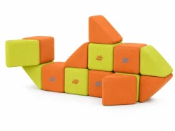 XXL Softbausteine, Jolly Heap Mini, magnetisch, groß, aus Schaumstoff, limette/orange, 24-teilig