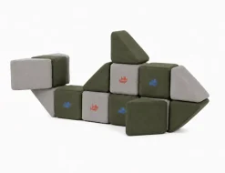 XXL Softbausteine, Jolly Heap Mini, magnetisch, groß, aus Schaumstoff, grau/grün, 24-teilig