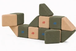 XXL Softbausteine, Jolly Heap Mini, magnetisch, groß, aus Schaumstoff, hellbraun/grün, 24-teilig