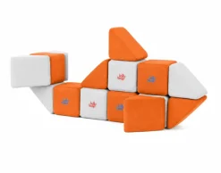 XXL Softbausteine, Jolly Heap Mini, magnetisch, groß, aus Schaumstoff, hellgrau/orange, 24-teilig