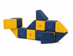 XXL Softbausteine, Jolly Heap Mini, magnetisch, groß, aus Schaumstoff, gelb/blau, 24-teilig