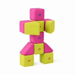 XXL Softbausteine, Jolly Heap Pixi, magnetisch, groß, aus Schaumstoff, limette/violett, 12-teilig