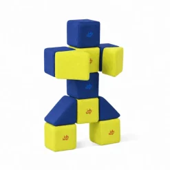 XXL Softbausteine, Jolly Heap Pixi, magnetisch, groß, aus Schaumstoff, limette/blau, 12-teilig