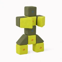 XXL Softbausteine, Jolly Heap Pixi, magnetisch, groß, aus Schaumstoff, limette/grün, 12-teilig