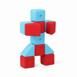 XXL Softbausteine, Jolly Heap Pixi, magnetisch, groß, aus Schaumstoff, rot/türkis, 12-teilig