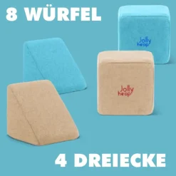 XXL Softbausteine, Jolly Heap Pixi, magnetisch, groß, aus Schaumstoff, grau/orange, 12-teilig