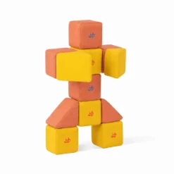 XXL Softbausteine, Jolly Heap Pixi, magnetisch, groß, aus Schaumstoff, gelb/orange, 12-teilig