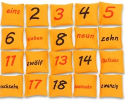Zahlen auf Bohnensäckchen, ab 6 Jahre