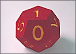 Zahlenwürfel groß 0-10, 22 cm, rot